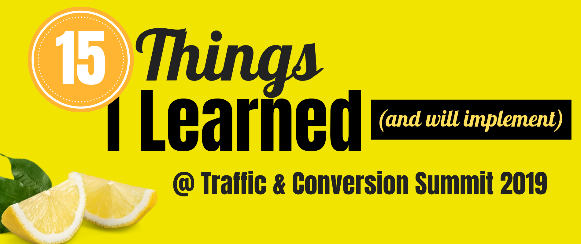 15 Things I Learned (& will implement) At Traffic & Conversion Summit 2019